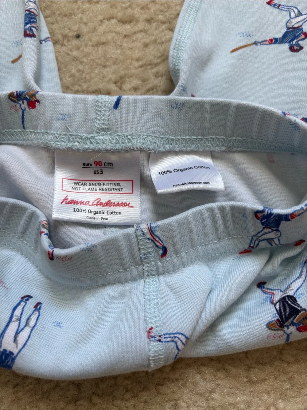 3T Hanna Andersson Baseball Pajama set